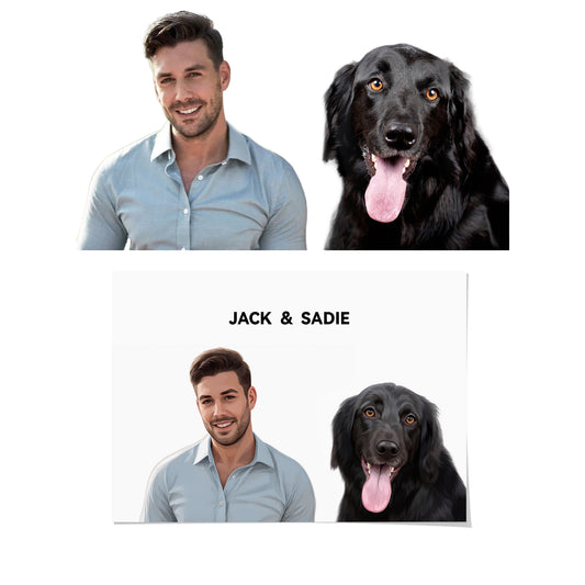 Human & Pet Portrait (White)