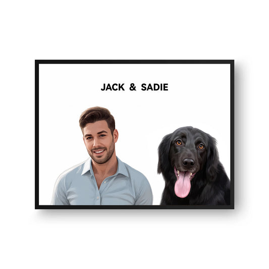 Human & Pet Portrait (White)